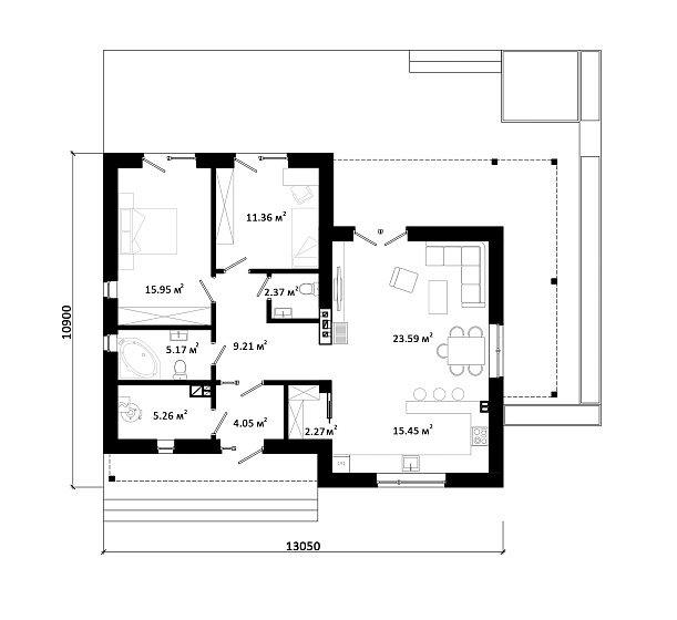 Комплект каркаса Амика, 95 кв.м